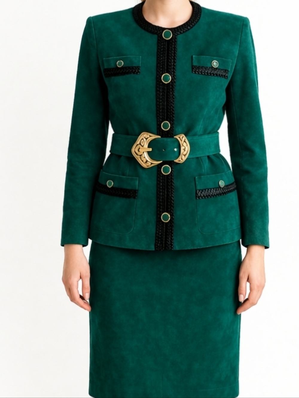 ⭐️ Host Pick ⭐️Danier Leather |  Suede Green Belted Skirt Set - Picture 12 of 14